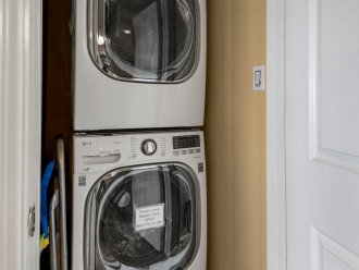 Large capacity front load washer and dryer.
