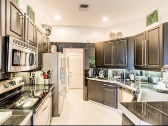 Fully equipped kitchen with top of the line stainless steel appliances