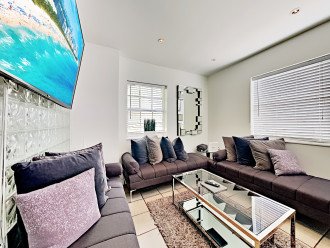 Living room with 70 Inch Plasma Smart TV