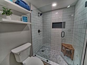 Brand new tile shower in the master bath