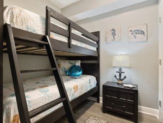 Bunk Nook for our tiniest guests - twin/twin bunk beds for children.