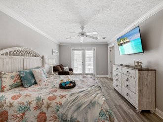 Master Bedroom offers a king bed & twin pull out sleeper. Private bath inside the suite & tv.
