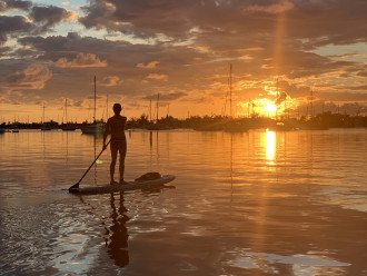 Sunrise paddle boarding Boot Key Harbor
