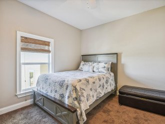 2nd Floor Bedroom 2 with Queen Size Bed, Twin Size Ottoman and Flat Screen TV