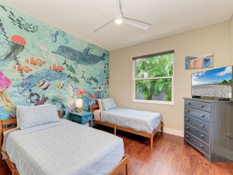 Alternate view of under-the-sea bedroom with 40" TV