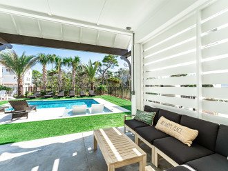 Pool with In water Loungers and conversational Seating Ledge