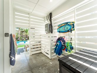 Pool & Beach Storage Room Full Stocked. Beach Toys, Bullzeye Bucket, 18 beach Chairs, boogie boards & Skim boards, life vests, pool floats and noodles.