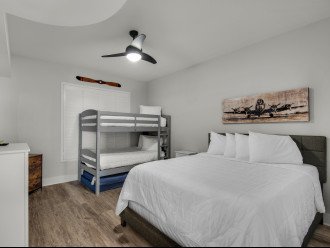 Guest Bedroom with Queen Bed and Bunk Beds
