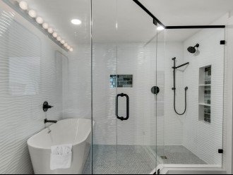 Master Bathroom with Stand Alone Shower and Soaking Tub