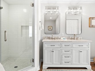 Primary Bathroom with Double Vanity and Walk-In Shower
