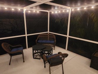 Patio Area off of Master Bedroom at Night