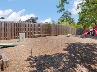 Hidden Dunes horseshoes, corn hole and playground perfect for kids!