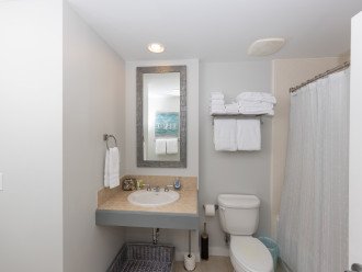 Bathroom with tub shower combo