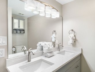Private Master bathroom with double sinks.