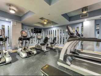 Fitness room access is included as part of your amenities to stay at Calypso Towers.