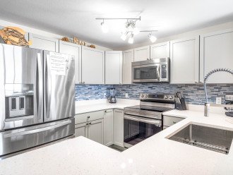 Stainless steel appliances and newly upgraded kitchen