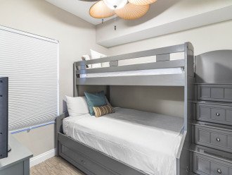 This condo has a bunk room which is a twin over double bed. Perfect for kids.
