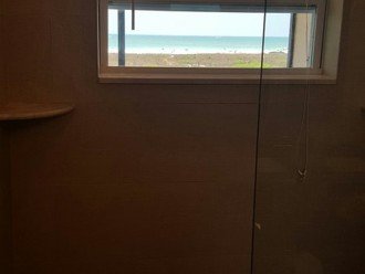 Beach view from shower in Guest bathroom.