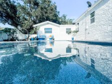 A centrally located family-friendly and pet friendly happy pool home.