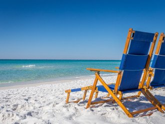 Beach chairs on Miramar beach