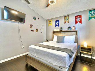 3rd bedroom with a Queen size bed and TV