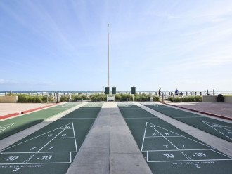 Multiple shuffleboard courts on the property