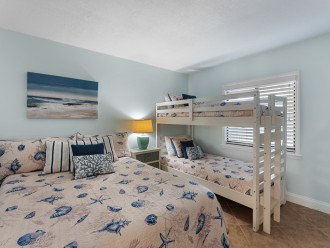 Queen Bed and Twin Bunk in the Guest Bedroom