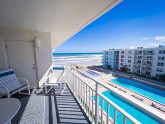 Top Floor with Ocean and Pool Views Located on No-Drive Beach #1