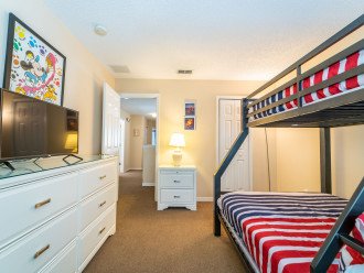 Bunk bed room with TV