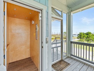 Elevator in the front screen porch