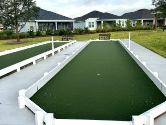 Bocce ball and equipment provided