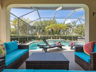 Private heated saltwater pool with southern exposure