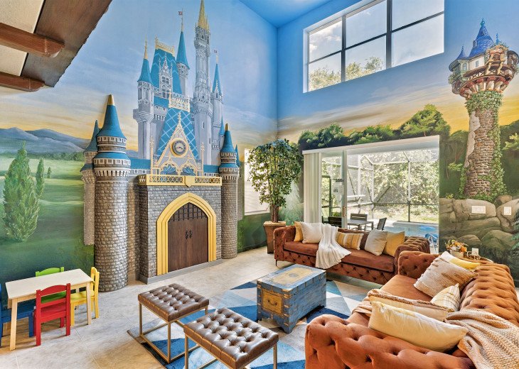 Magical Living Room surrounded by Castle
