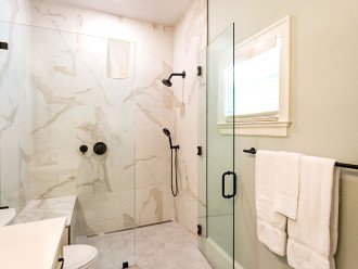 En-suite bath #3 with single vanity and walk-in shower