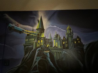 Hogward's school is part of our themed Harry Potter bedroom.