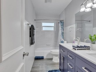 Second Bathroom with tub and double vanity