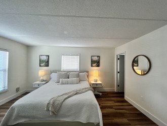 Master Bedroom with King bed, bathroom & walk-in closet