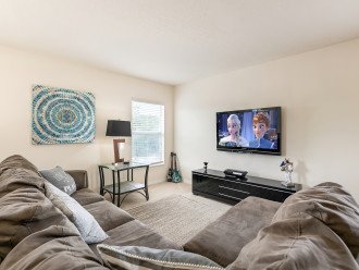 Upstairs lounge with flat screen tv