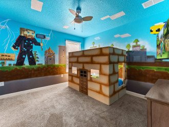 With plenty of floor space and an extra large closet stores the Minecraft STEM-based fort building cardboards.