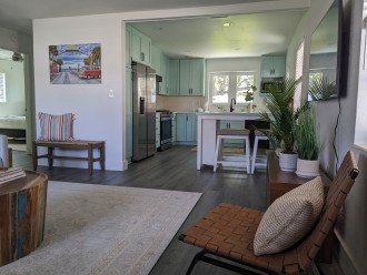Open Concept Living Area into Kitchen
