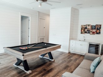 pool table and wet bar