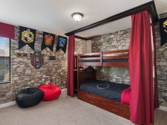 Bedroom 8 - Upstairs Harry Potter Themed bedroom with bunk-beds.