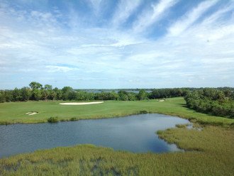 Views of golf course, lakes and Manatee River