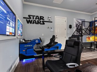 Game room complete with gaming chairs