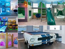 Arcades, Movie Room, Princess & Dinosaur Custom Bunk Kids Rooms, Pool Table