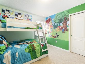 The kids will sleep well in the bunk beds in this themed bedroom