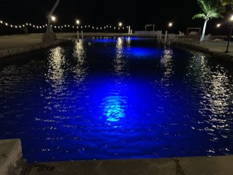 We have the option of lighting up the private boat basin for special occasions.