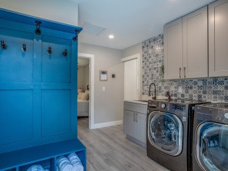 Mud Room with High Efficiency Washer Dryer