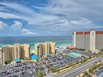 View of Sunbird Beach Resort located next door to Pineapple Willy's and Shores of Panama