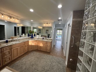 Master bath with views to the pool
